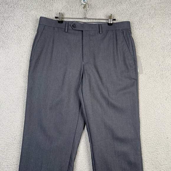 Michael Kors Men's Dress Pants 34X32 Charcoal Flat Front Straight Stretch NWT - Picture 2 of 11